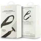 Lani&egrave;re / bandouli&egrave;re universelle Guess Crossbody Strap 4G avec logo m&eacute;tal en PU (150cm) - Noir