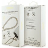 Guess 4G Smartphone Lanière mit integriertem USB-C Schnelllade-Kabel und Charm - Beige