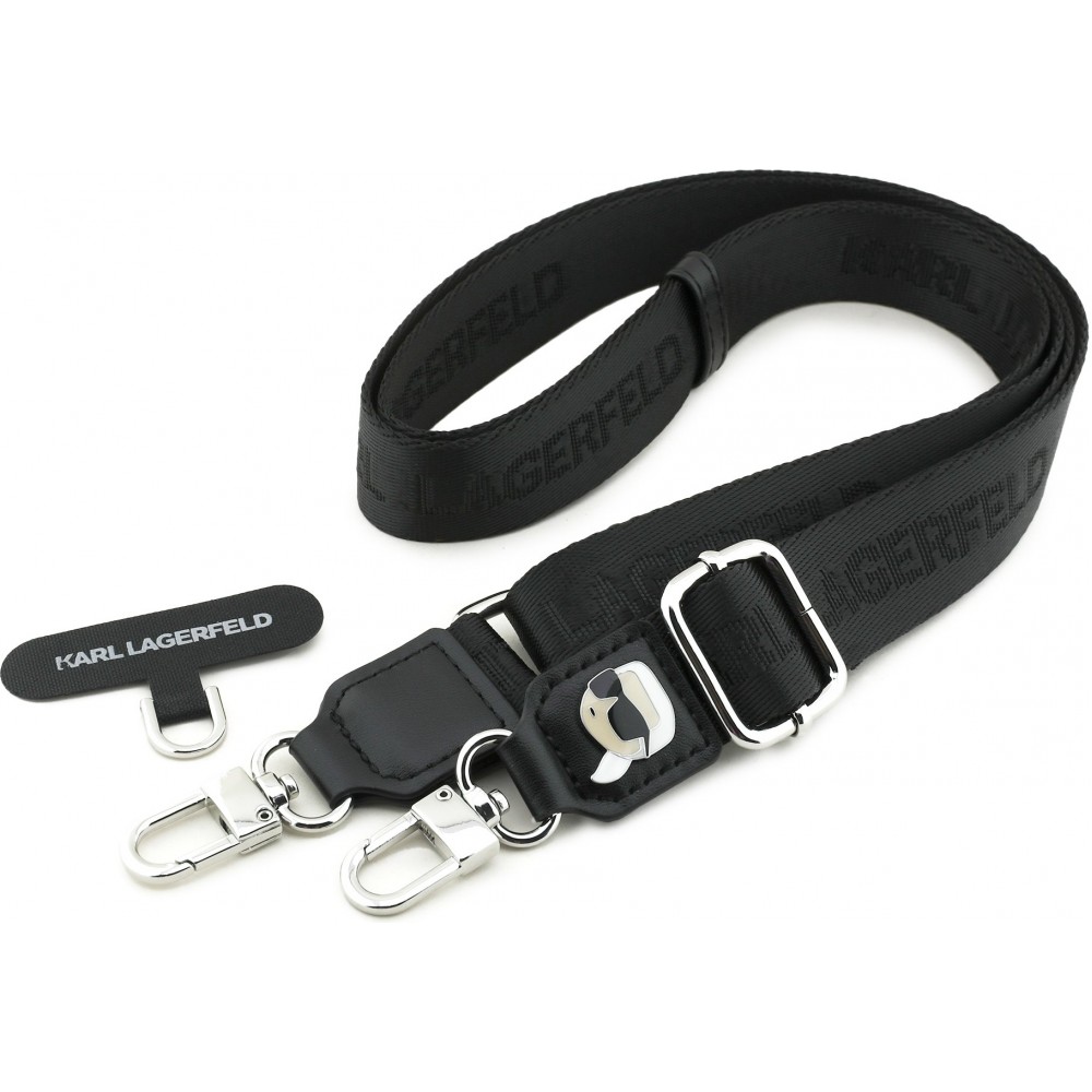 Universelle Karl Lagerfeld Schulterriemen mit stylischem Karl-Patch - Schwarz