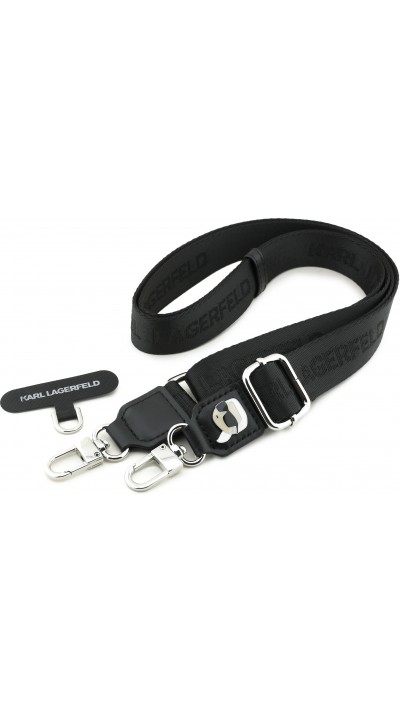 Universelle Karl Lagerfeld Schulterriemen mit stylischem Karl-Patch - Schwarz Universelle Karl Lagerfeld Schulterriemen mit stylischem Karl-Patch - Schwarz