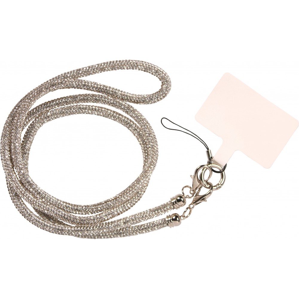 Universelle Glitzer Strass Smartphone-Hülle Lanière - Silber