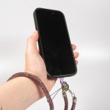 Universelle Glitzer Strass Smartphone-Hülle Lanière - Silber