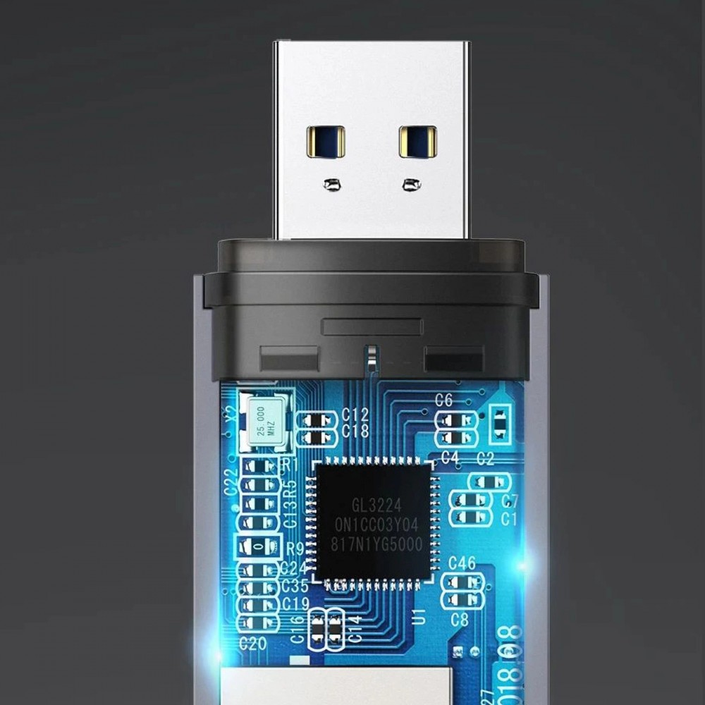 Ugreen 2-in-1 Kartenleser mit USB-C / USB-A 3.0 / SD-Karte / TF-Karte - Ultra-kompakt - Grau