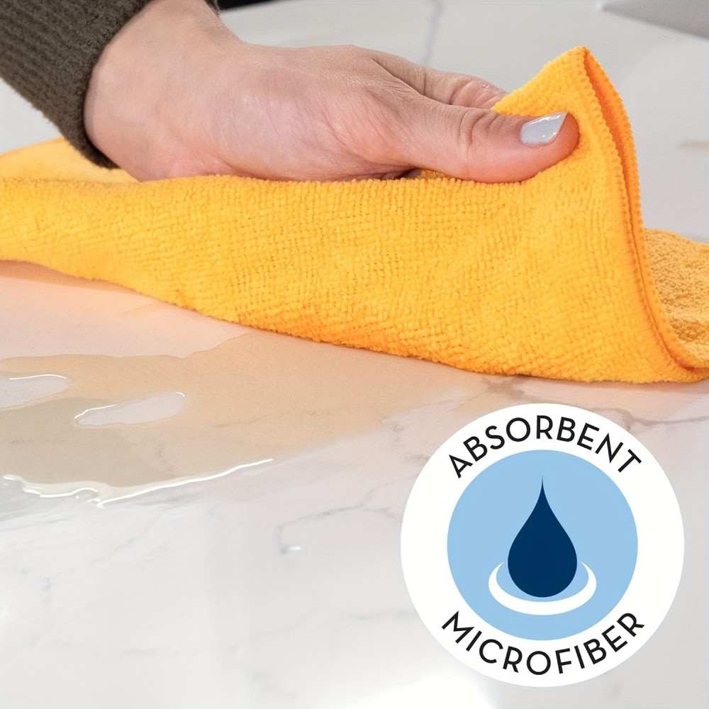 20er-Set ultra-absorbierende Mikrofasertücher 25 x 25 cm wiederverwendbar für Zuhause - Mehrfarbig