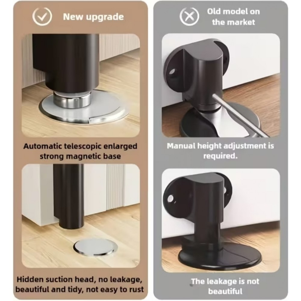 2er Set Magnetische T&uuml;rstopper ohne Bohren, klebende Sto&szlig;fest Schutzvorrichtung - Weiss