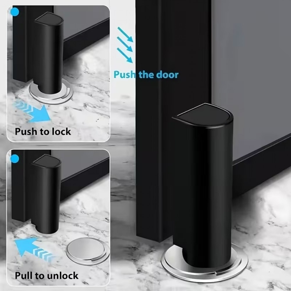 2er Set Magnetische T&uuml;rstopper ohne Bohren, klebende Sto&szlig;fest Schutzvorrichtung - Weiss