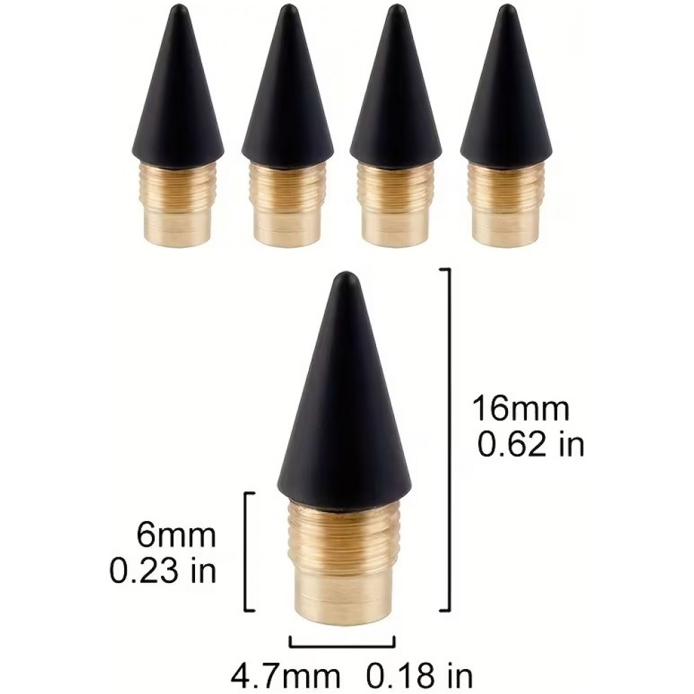 5er Set Ersatzminen f&uuml;r tintenlosen Schreibstift Unendliches Schreiben - Schwarz