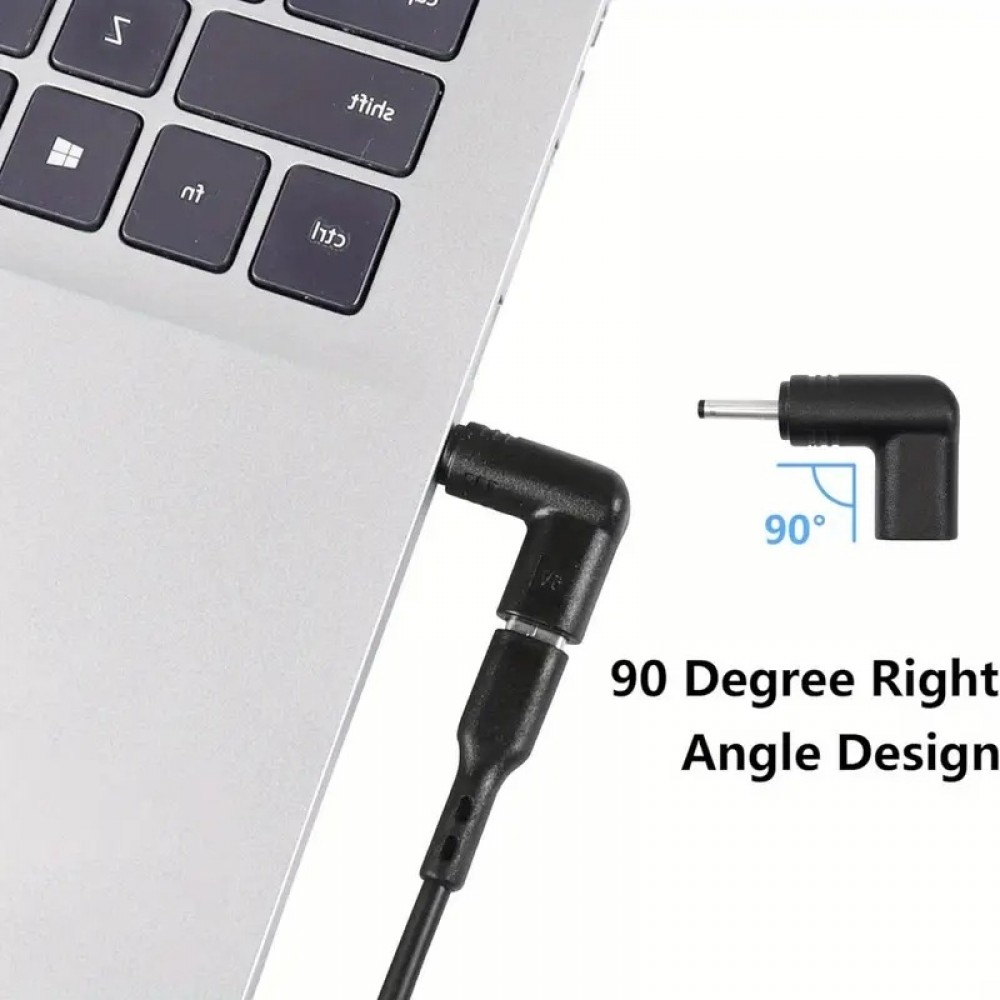 Lot de 6 adaptateurs USB-C vers DC connecteurs divers connecteurs charge routeur 3.0x1.1 à 5.5x2.1mm transfert données - Noir