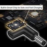 Lot de 6 adaptateurs USB-C vers DC connecteurs divers connecteurs charge routeur 3.0x1.1 à 5.5x2.1mm transfert données - Noir