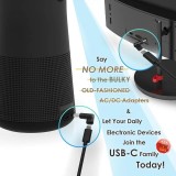 Lot de 6 adaptateurs USB-C vers DC connecteurs divers connecteurs charge routeur 3.0x1.1 à 5.5x2.1mm transfert données - Noir