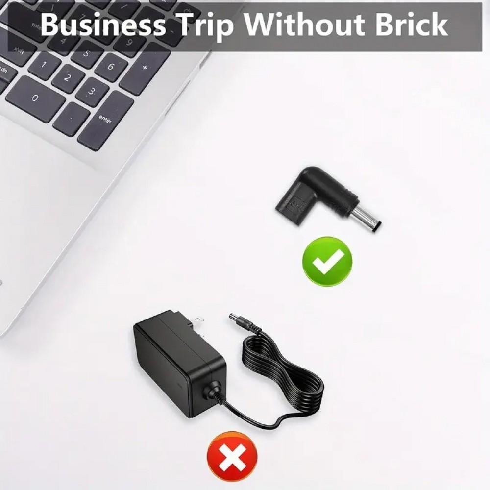 Lot de 6 adaptateurs USB-C vers DC connecteurs divers connecteurs charge routeur 3.0x1.1 à 5.5x2.1mm transfert données - Noir