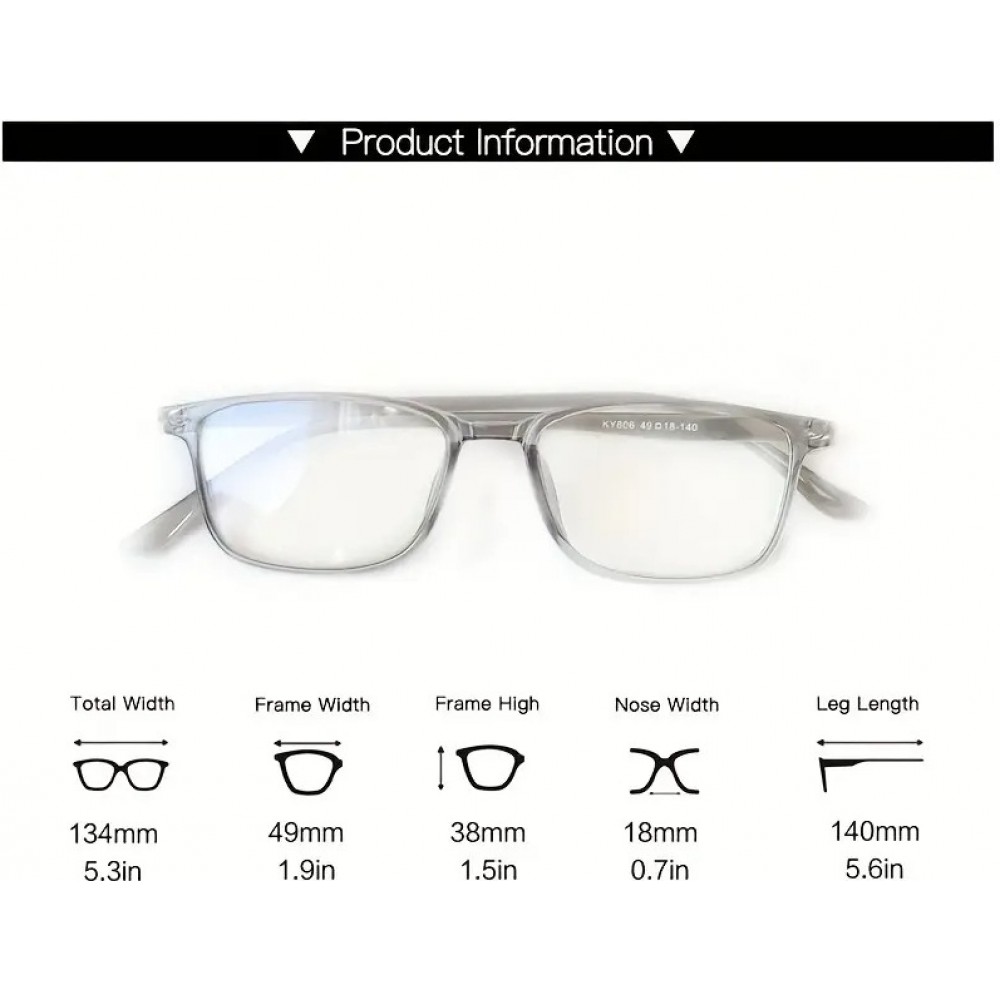 Y2K Unisex Blaulichtfilter Brillen gegen Augenfatigue, transparente Gl&auml;ser f&uuml;r Bildschirmarbeit, visueller Komfort - Schwarz