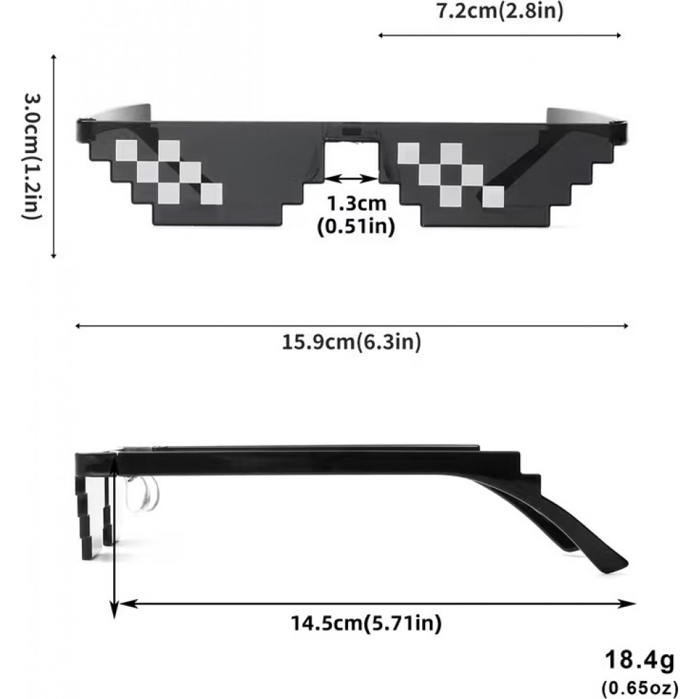 Thug Life Sonnenbrille Urban Style Trend-Accessoire für Partys und Festivals - Schwarz
