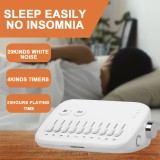Premium moderne Weißes Rauschmaschine mit 10 natürlichen beruhigenden Klängen zum Mischen und Timer (USB-C) - Weiss