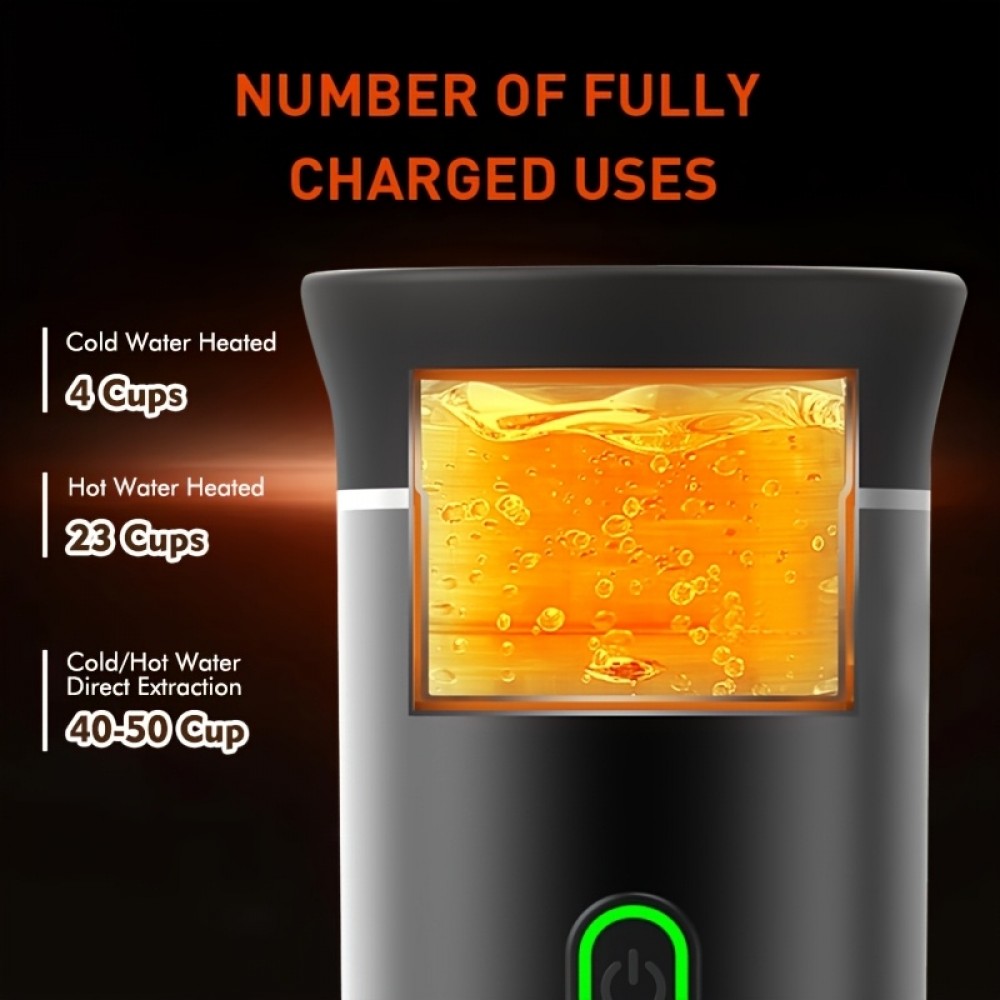 Machine à expresso (capsules) portable électrique rechargeable USB-C avec batterie 7500mA pour voyages - Noir