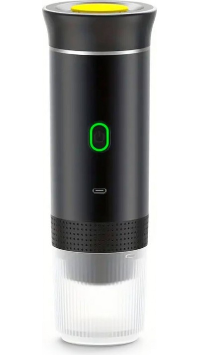 Portabler elektrischer USB-C Espressomaschine (Kapseln) mit 7500mA Batterie für Reisen - Schwarz