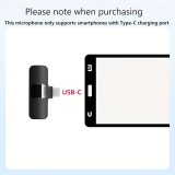 (3er Set) USB-C Lavalier-Mikrofon Kabelloses Bluetooth für Smartphone und Tablet mit einfacher Aufnahme - Schwarz