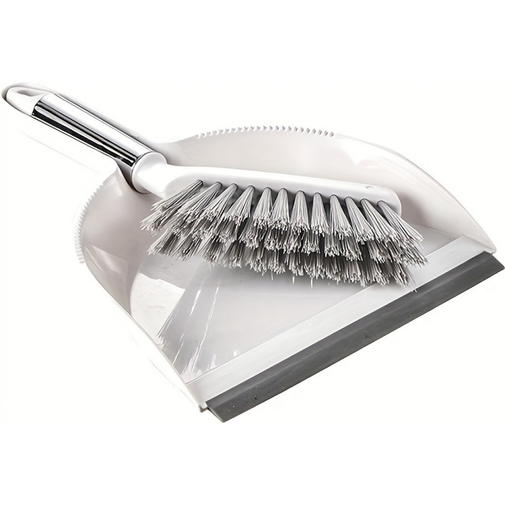 Mini-Bagger und Handbesen - Praktische Reinigungswerkzeuge für Haus und Camping - Weiss