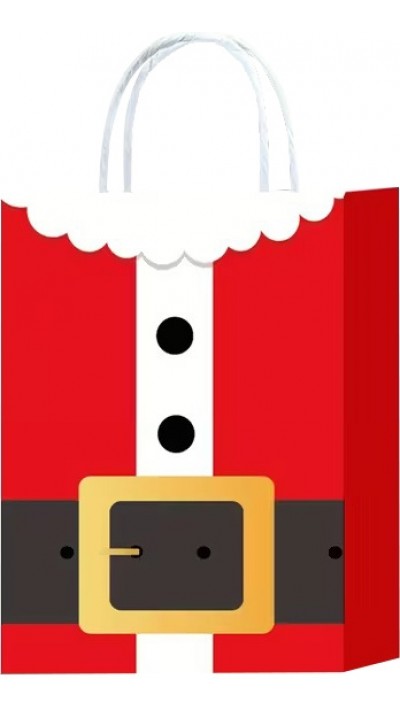 Mini Geschenkt&uuml;te Papier Weihnachtsmann mit Griff festliche Verpackung f&uuml;r Weihnachten und kleine Geschenke (22cmx8cmx16cm) - Rot