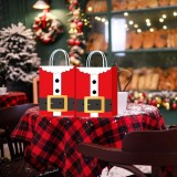 Mini sac cadeau papier P&egrave;re No&euml;l avec poign&eacute;e emballage festif pour No&euml;l et petits pr&eacute;sents (22cmx8cmx16cm) - Rouge