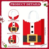 Mini sac cadeau papier P&egrave;re No&euml;l avec poign&eacute;e emballage festif pour No&euml;l et petits pr&eacute;sents (22cmx8cmx16cm) - Rouge