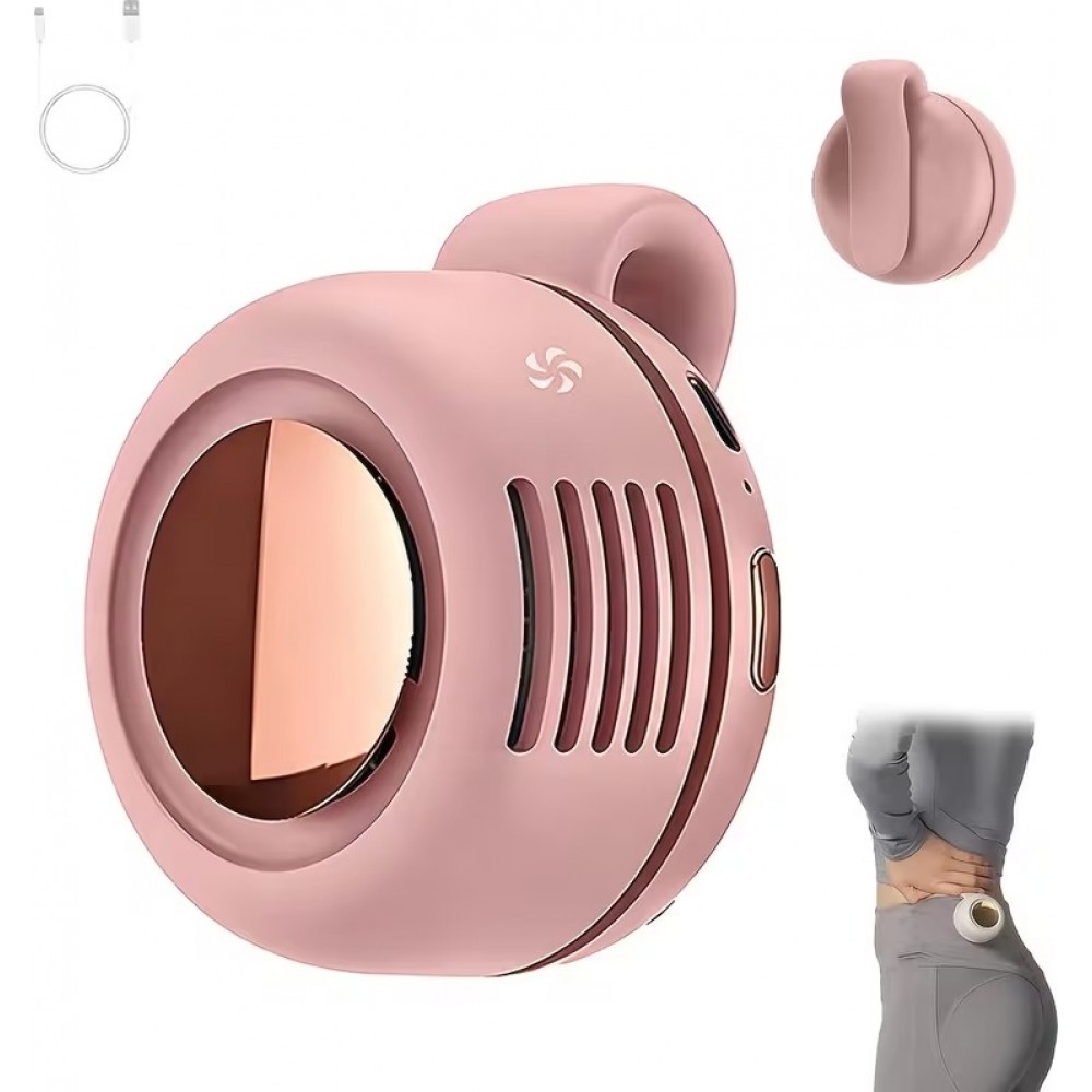 Leiser bladloser Mini Akkuventilator tragbar Clip Ventilator freih&auml;ndig 3 Stufen Vortex Luftstrom - Rosa