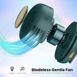 Leiser bladloser Mini Akkuventilator tragbar Clip Ventilator freih&auml;ndig 3 Stufen Vortex Luftstrom - Gr&uuml;n