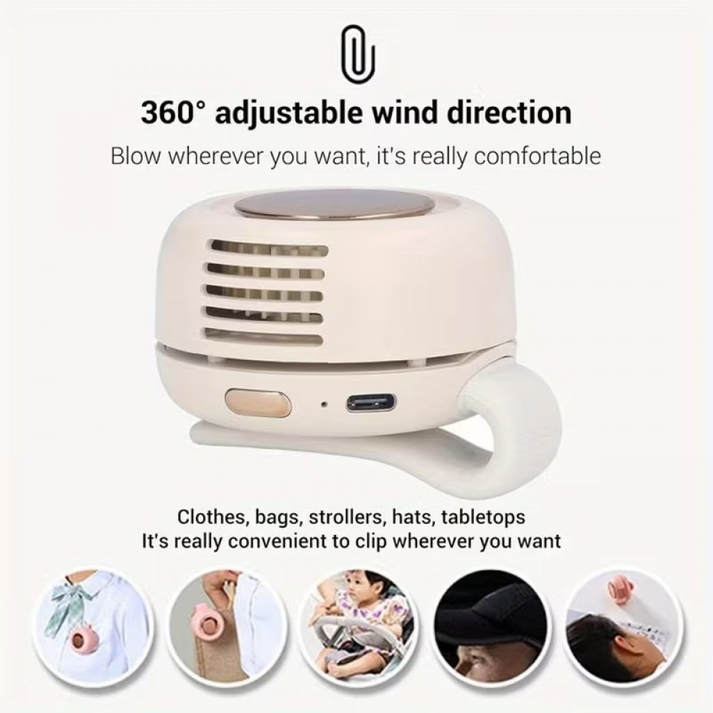 Leiser bladloser Mini Akkuventilator tragbar Clip Ventilator freih&auml;ndig 3 Stufen Vortex Luftstrom - Gr&uuml;n