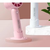 Mini USB Ventilator tragbar wiederaufladbar 3 Geschwindigkeiten mit Standfuß - Blau