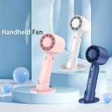 Mini USB Ventilator tragbar wiederaufladbar 3 Geschwindigkeiten mit Standfuß - Blau