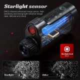 10x Zoom Monokular HD Nachtsicht 800m Infrarot 5W Starlight Foto/Video USB Wiederaufladbar - Schwarz