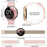 Smartwatch Little Meatball G35 Bluetooth Anrufe 120 Sportmodi Schrittz&auml;hler Schlaftracking Aktivit&auml;tstracker 30 Tage Akku mit 2 Armb&auml;nder - Rosa gold