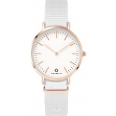 Montre Edelwatch 32 mm (Ladies) cadran doré fond blanc (pile non incluse) - Bracelet blanc