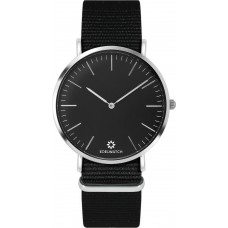 Montre Edelwatch 41 mm (Men) cadran argenté fond noir (pile non incluse) - Bracelet noir