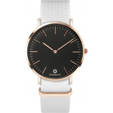 Montre Edelwatch 41 mm (Men) cadran doré fond noir (pile non incluse) - Bracelet blanc