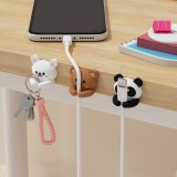 Organisateur de c&acirc;bles mignon pour bureau organiseur multifonction avec crochet et pince auto-adh&eacute;sif (pack 3) - Multicolore