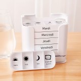 W&ouml;chentlicher Pillenorganisator VANYARLIFE 7 Tage tragbar Morgen/Mittag/Abend - Weiss