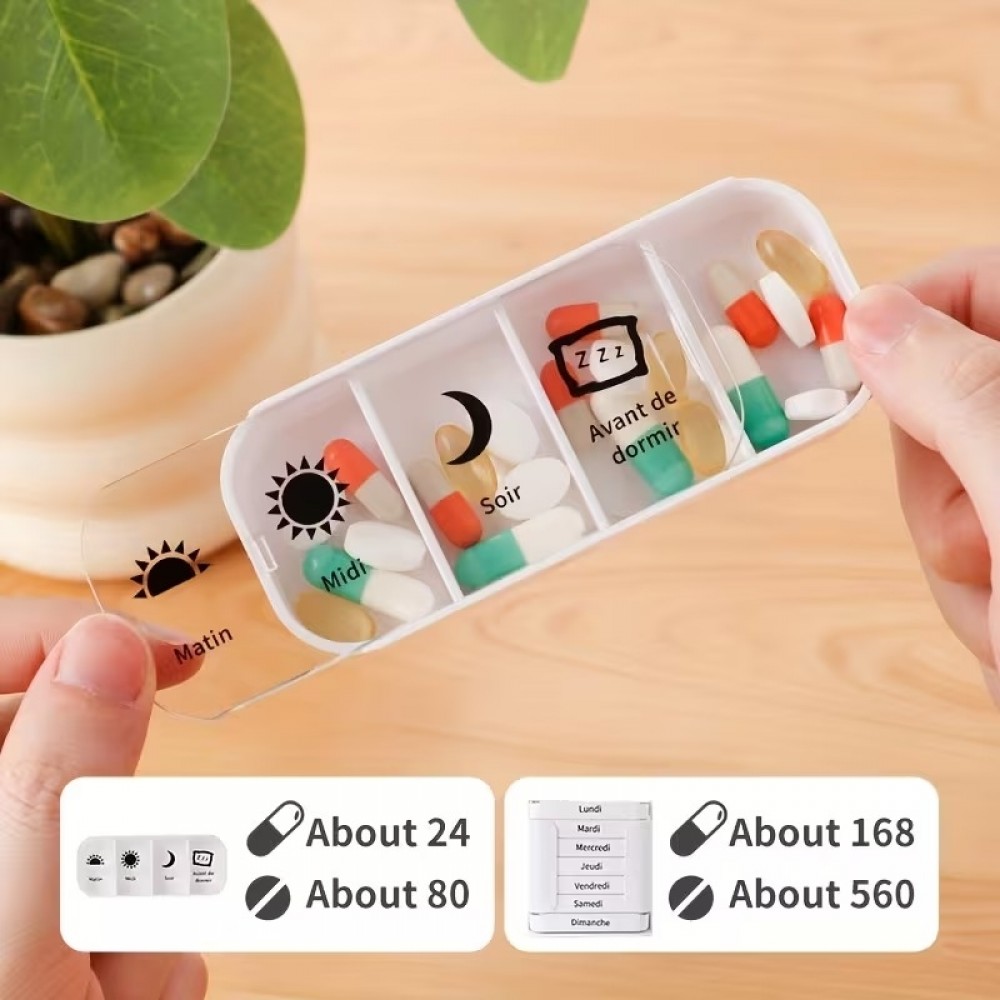 W&ouml;chentlicher Pillenorganisator VANYARLIFE 7 Tage tragbar Morgen/Mittag/Abend - Weiss