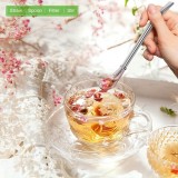 Paille en acier inoxydable pour yerba mate (3 pi&egrave;ces) r&eacute;utilisables avec brosse de nettoyage et sac