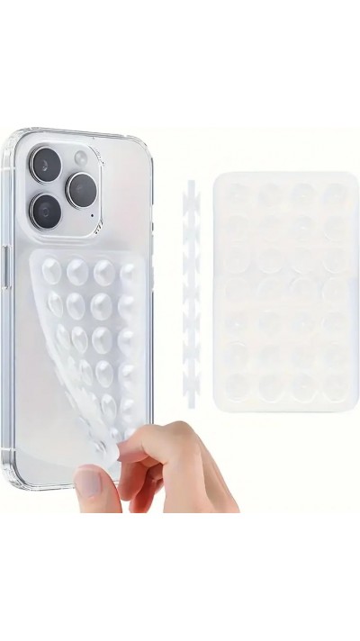 Silicone Patch Universeller Doppelseitiger Handy-Halter mit Starker Haftung und Saugnapf - Transparent