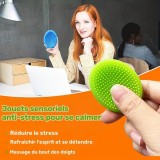 Anti-Stress-Steine aus Silikon bunt texturiert langlebig & tragbar taktile Konzentrationshilfe f&uuml;r Erwachsene (Set aus 6) - Multicolore