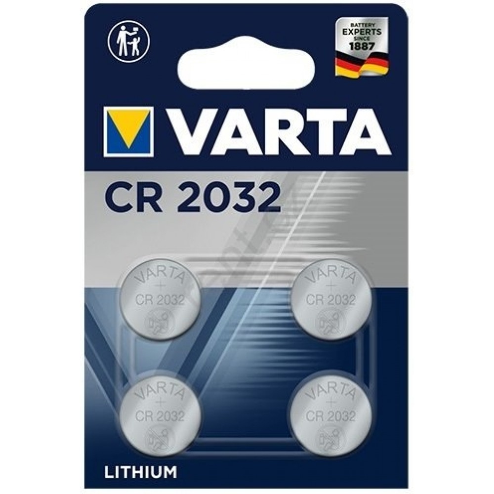 Varta CR 2032 Hochleistungs-Knopfzellen für elektronische Geräte (4er Pack) - 