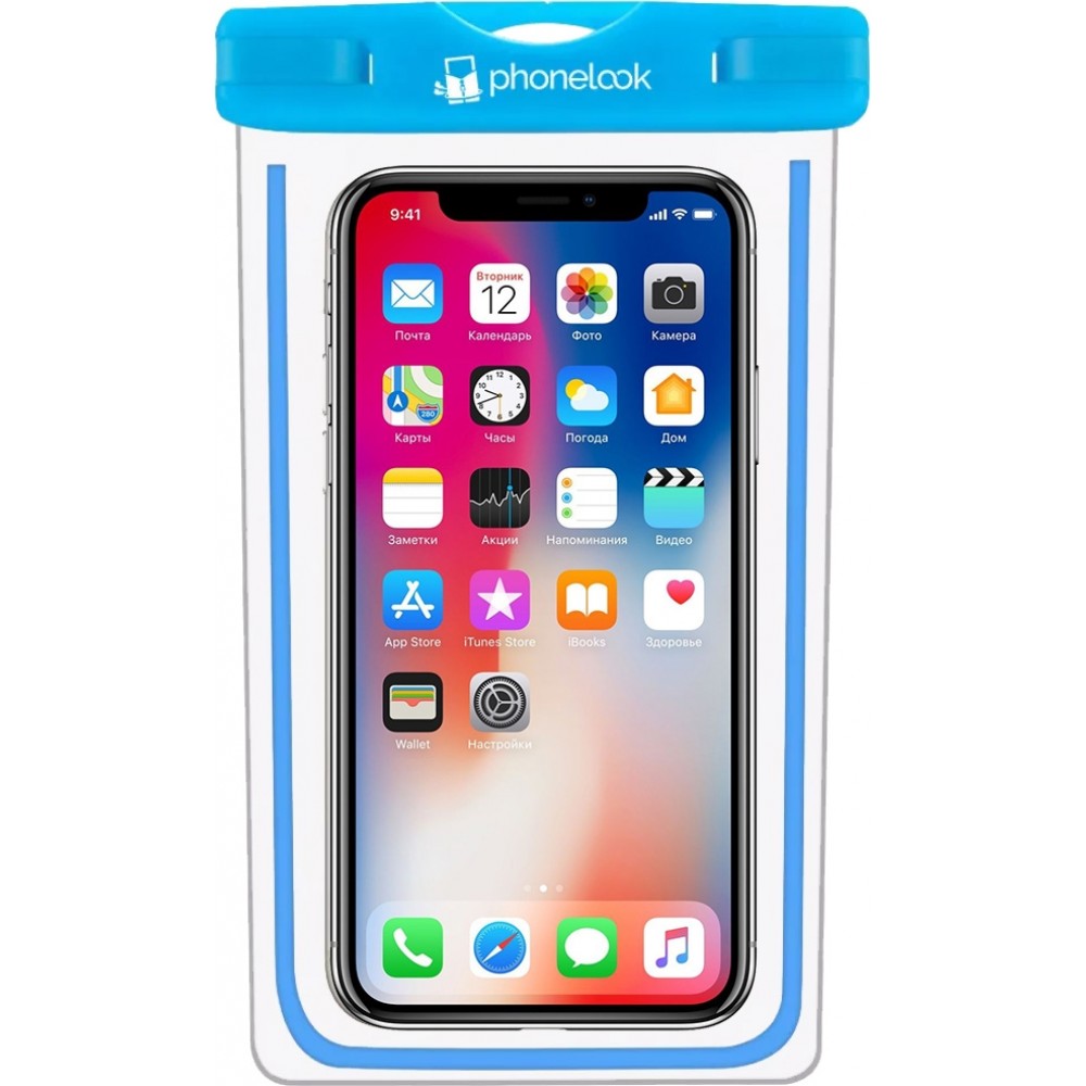 Wasserdichte Smartphone Tüte mit berührungsempfindlicher Hülle PhoneLook - Blau