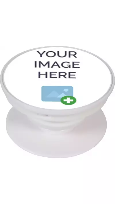 Pop Socket personalisiert Weiss - Austauschbare Finger & Einhand Halterung für Smartphone / Tablets - Custom