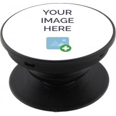 Pop Socket personalisiert Schwarz - Austauschbare Finger & Einhand Halterung für Smartphone / Tablets - Custom