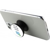 Pop Socket personalisiert Schwarz - Austauschbare Finger & Einhand Halterung für Smartphone / Tablets - Custom