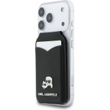 Karl Lagerfeld eleganter und praktischer MagSafe Spiegel Kartenhalter - Schwarz