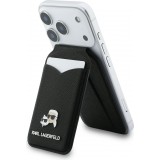 Karl Lagerfeld eleganter und praktischer MagSafe Spiegel Kartenhalter - Schwarz