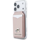 Karl Lagerfeld eleganter und praktischer MagSafe Spiegel Kartenhalter - Rosa