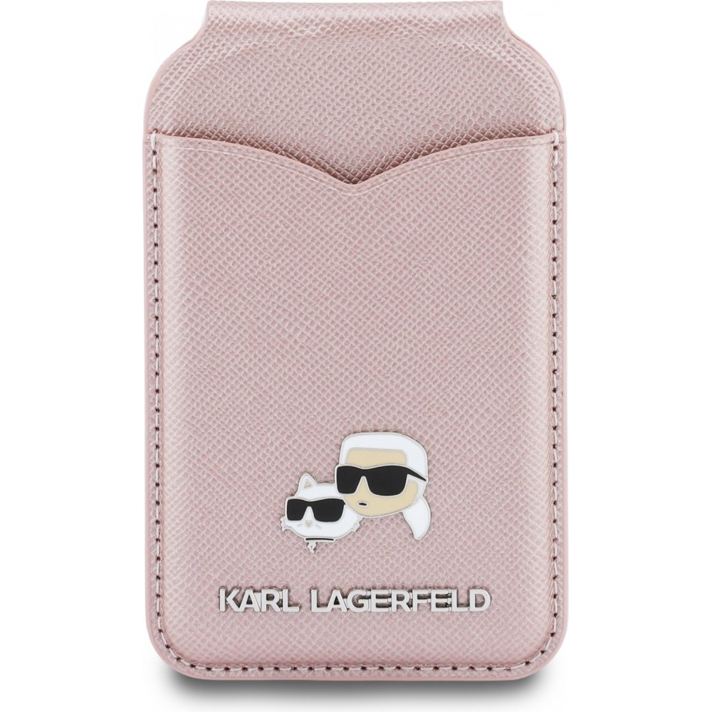 Karl Lagerfeld eleganter und praktischer MagSafe Spiegel Kartenhalter - Rosa